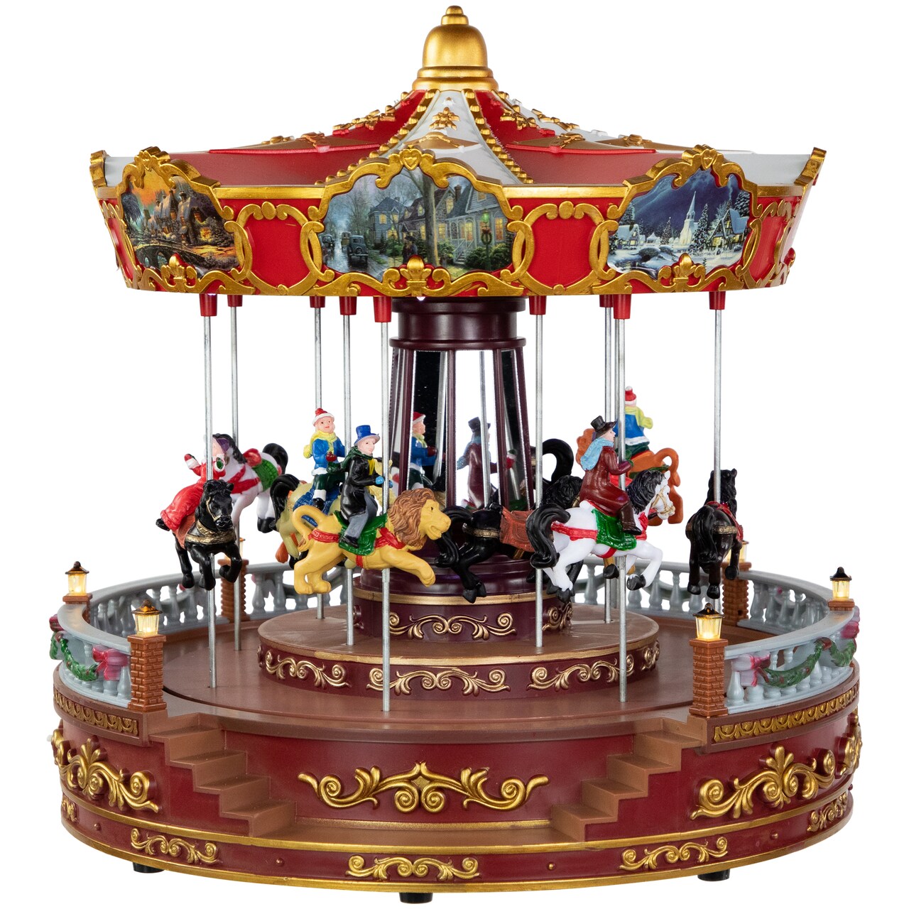 Northlight 14" LED Lighted Animated and Musical Carousel Christmas Decoration